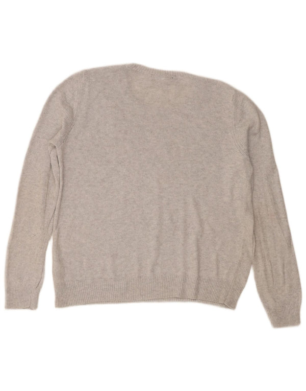 Marks & Spencer Womens Crew Neck Jumper Sweater UK 14 Medium Grey Christmas