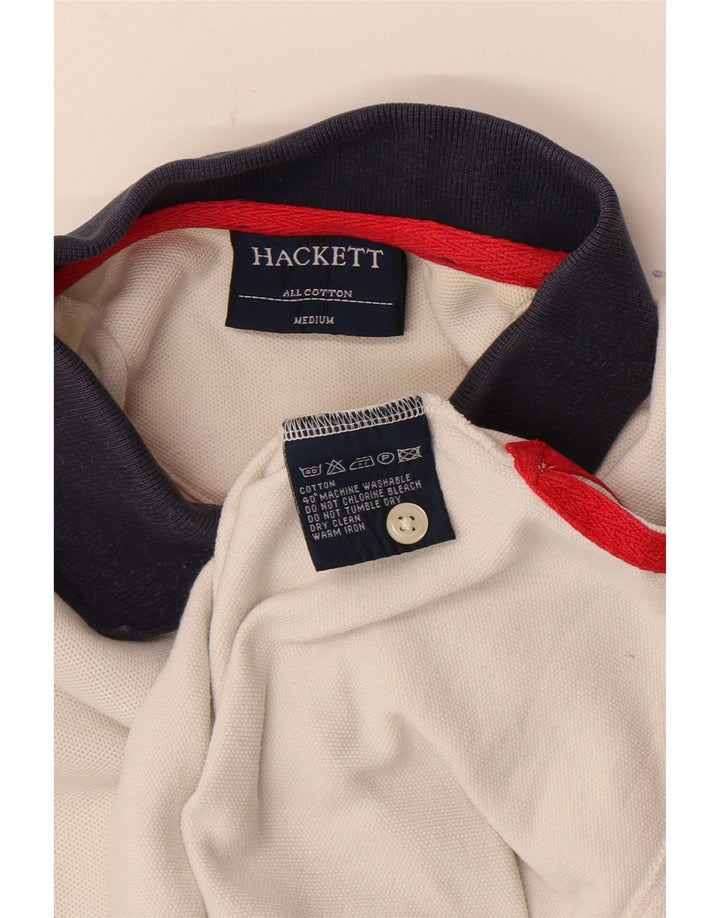 Hackett Herre Rugby Polo Shirt Medium White Colourblock Bomuld