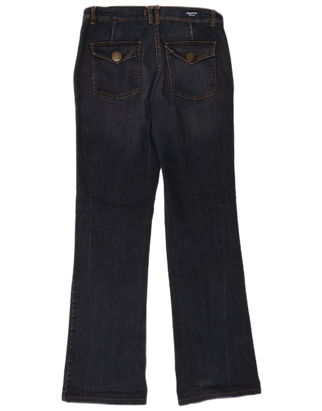 WAMPUM Womens Bootcut Jeans IT 44 Medium W32 L32 Navy Blue Cotton