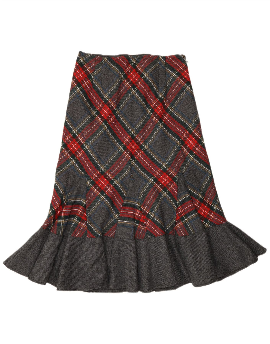 Luisa Spagnoli Trompetnederdel til kvinder IT 44 Medium W28 Grå Plaid
