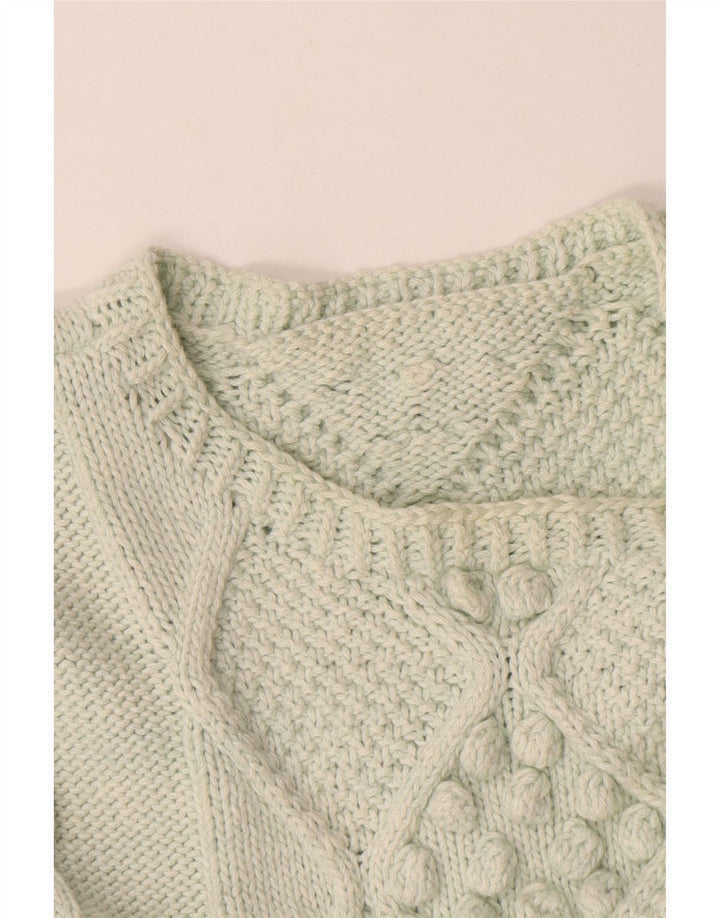 Vintage Dame Boat Neck Jumper Sweater UK 14 Medium Green