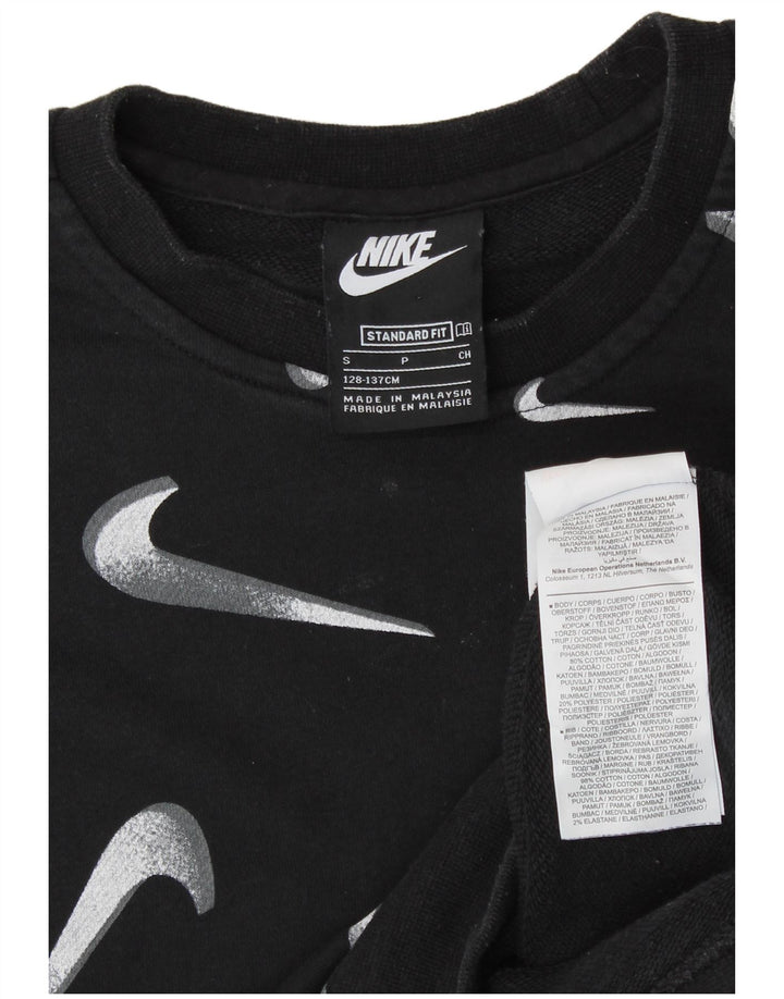 NIKE Girls Graphic Standard Fit Sweatshirt Jumper 8-9 år Lille Sort
