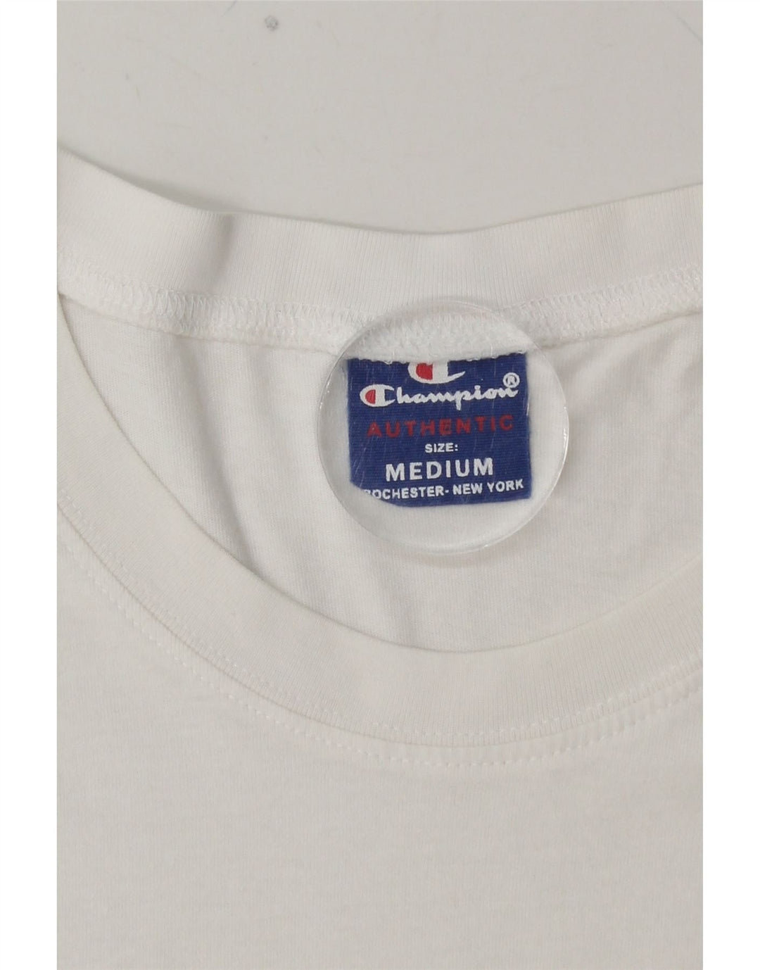 CHAMPION Herre Grafisk T-Shirt Top Medium Hvid