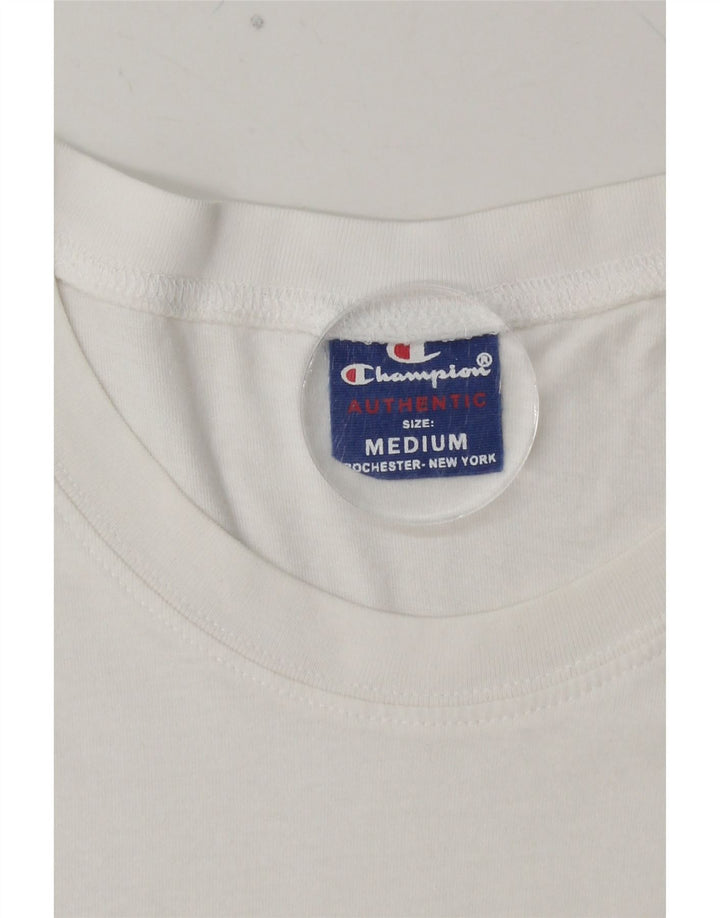 CHAMPION Herre Grafisk T-Shirt Top Medium Hvid