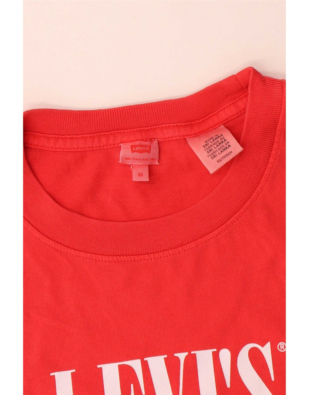 Levi's Dame Oversized grafisk T-shirt Top UK 6 XS Rød