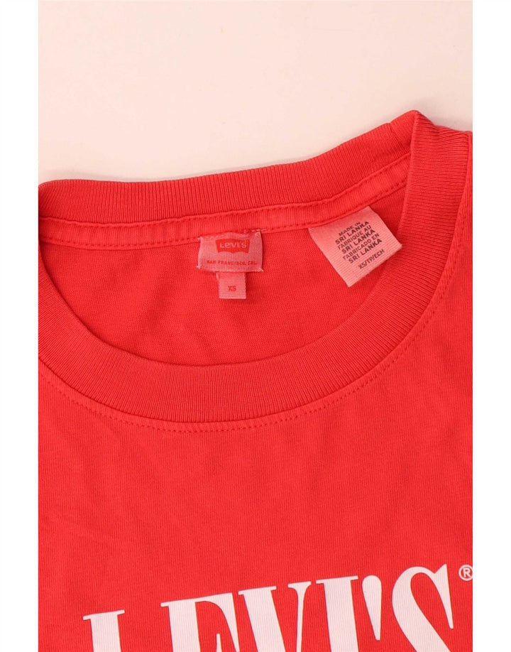 Levi's Dame Oversized grafisk T-shirt Top UK 6 XS Rød