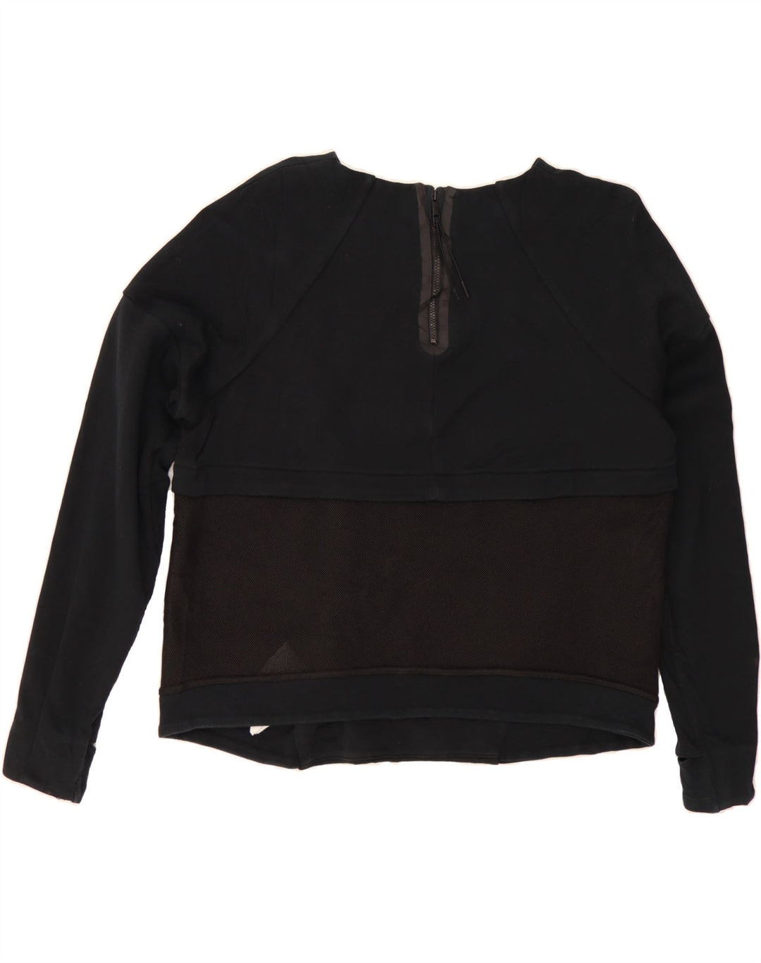 NIKE Womens Crop Sweatshirt Jumper UK 14 Medium Black Cotton Vintage Nike and Second-Hand Nike from Messina Hembry 