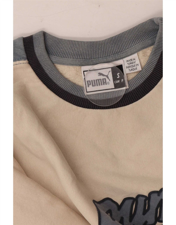 Puma grafisk sweatshirt til mænd, lille off white colourblock