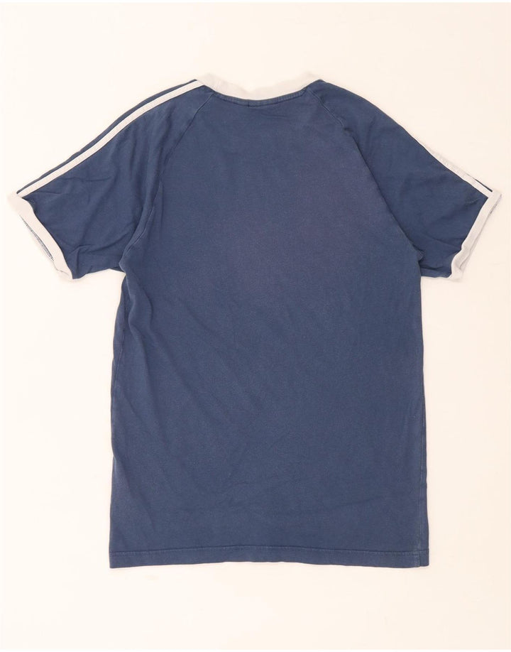 ADIDAS Herre T-Shirt Top Lille Blå Bomuld