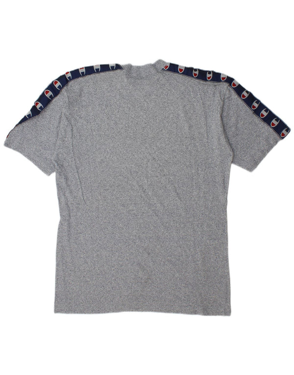 Champion Herre Grafisk T-Shirt Top XL Blå Flecked Bomuld