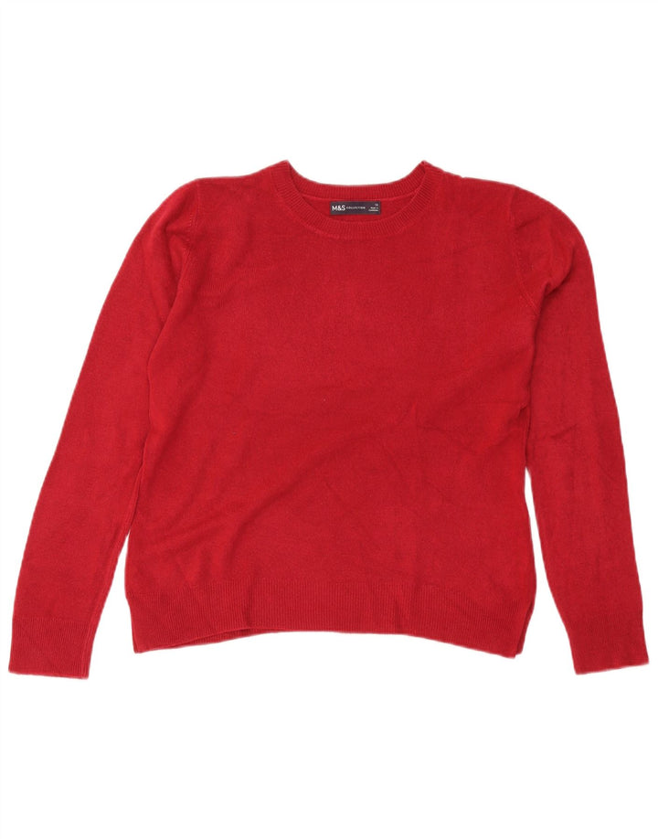 Marks & Spencer Dame Crop Boat Neck Jumper Sweater UK 12 Medium Red