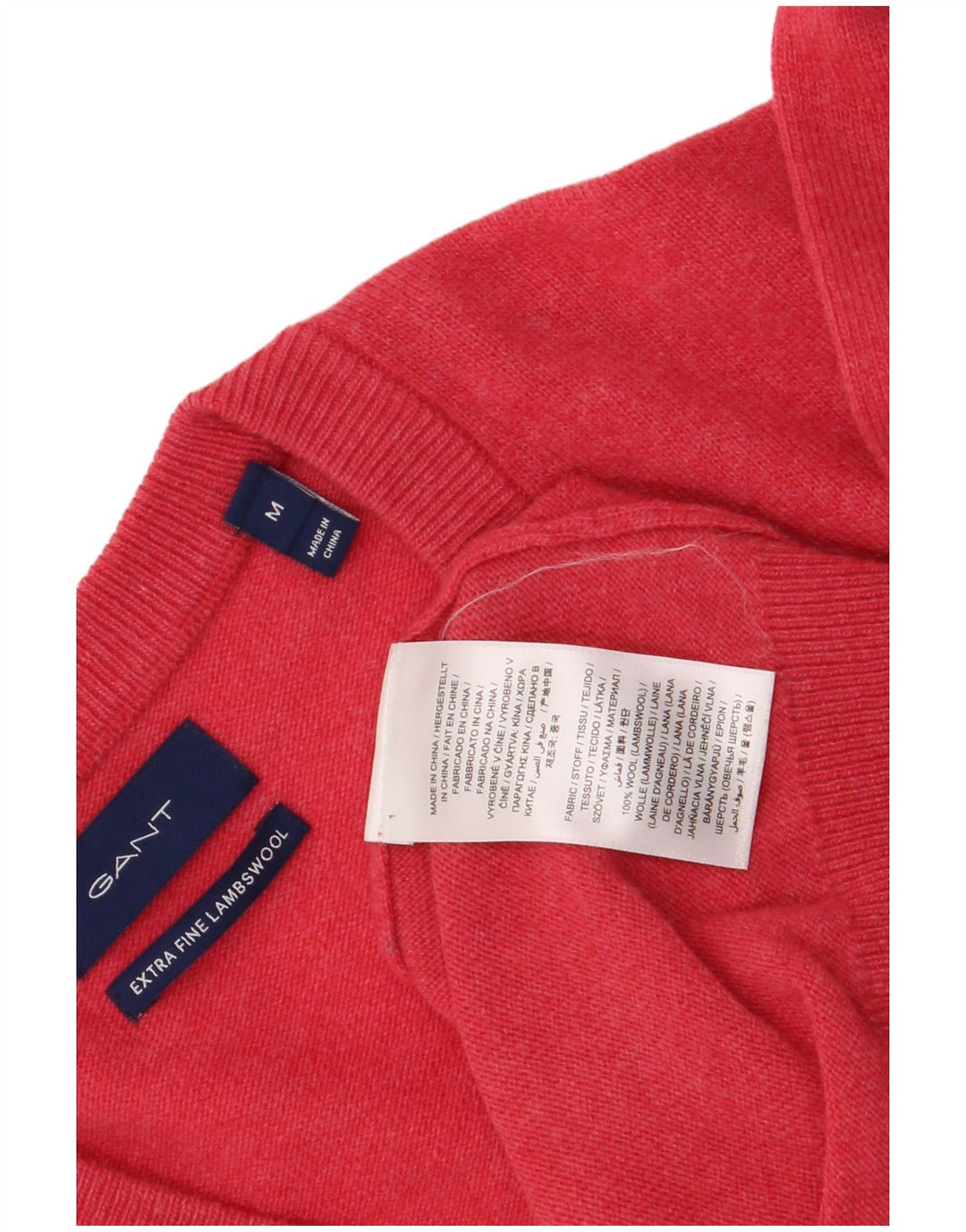 Gant Herre V-hals sweater Medium Pink lammeuld