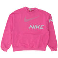 Nike Dame Grafisk Oversized Sweatshirt Jumper UK 10 Small Pink Bomuld