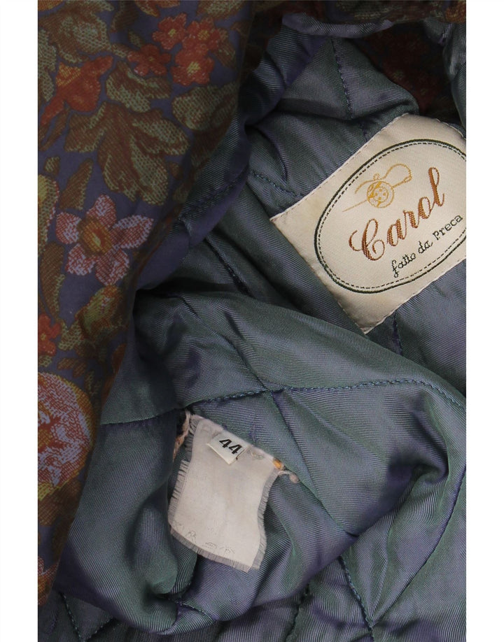 CAROL Womens Hooded Windbreaker Coat IT 44 Medium Multicoloured Floral