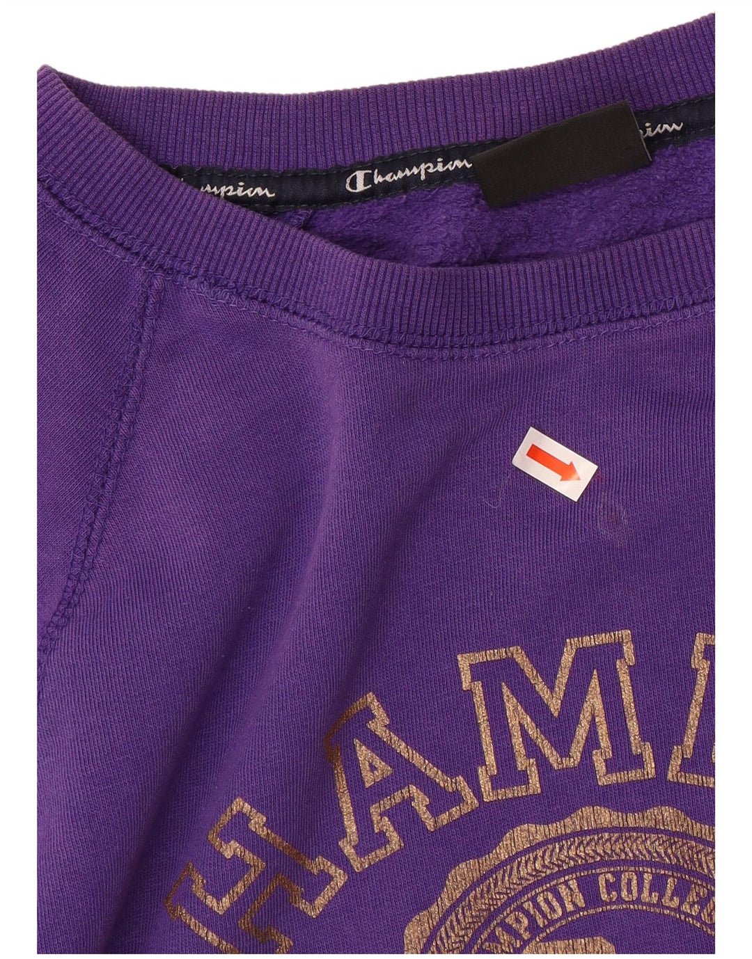 CHAMPION Womens Graphic Sweatshirt Jumper US 10 Large Purple Cotton