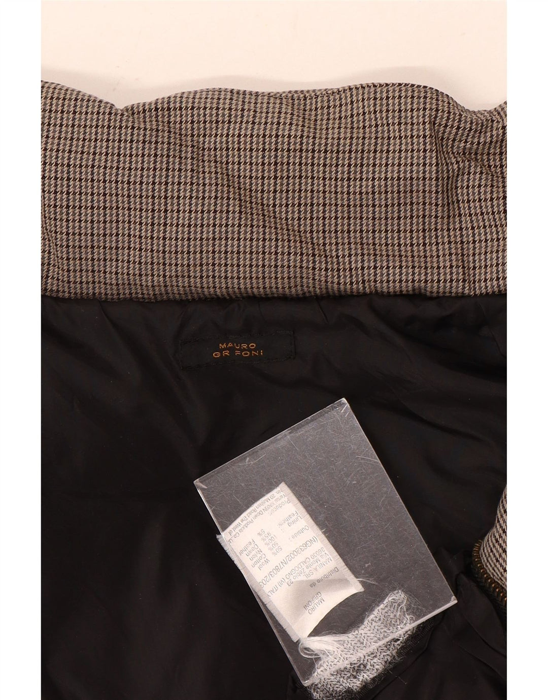 Mauro Grifoni Herre Military Polstret Jakke UK 36 Small Brown Houndstooth