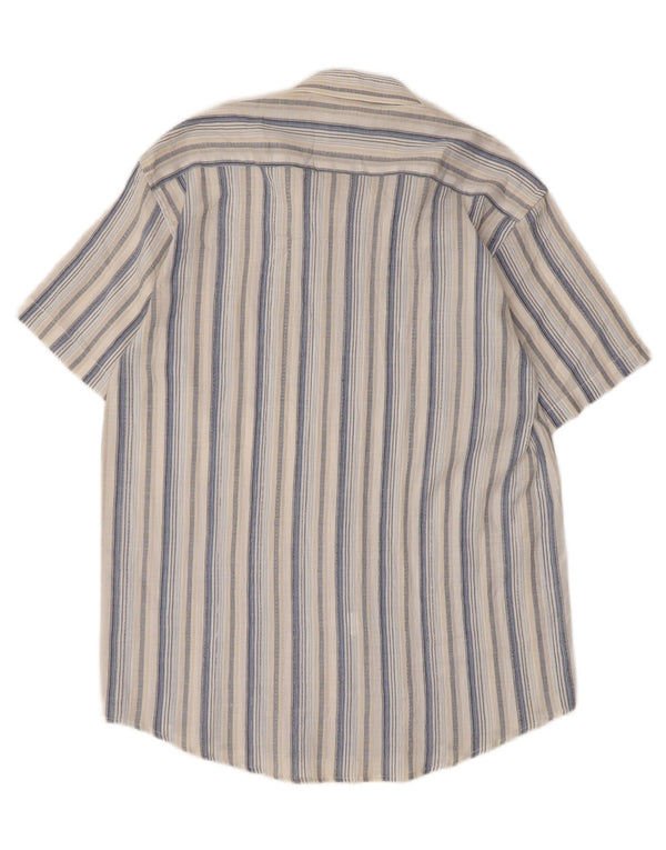 Vintage kortærmet herreskjorte str. 16 41 Stor flerfarvet stribet