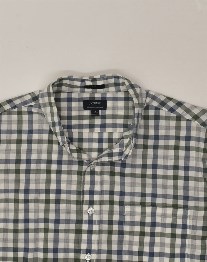 J. CREW Mens Slim Shirt Medium Grey Check Cotton | Vintage J. Crew | Thrift | Second-Hand J. Crew | Used Clothing | Messina Hembry 