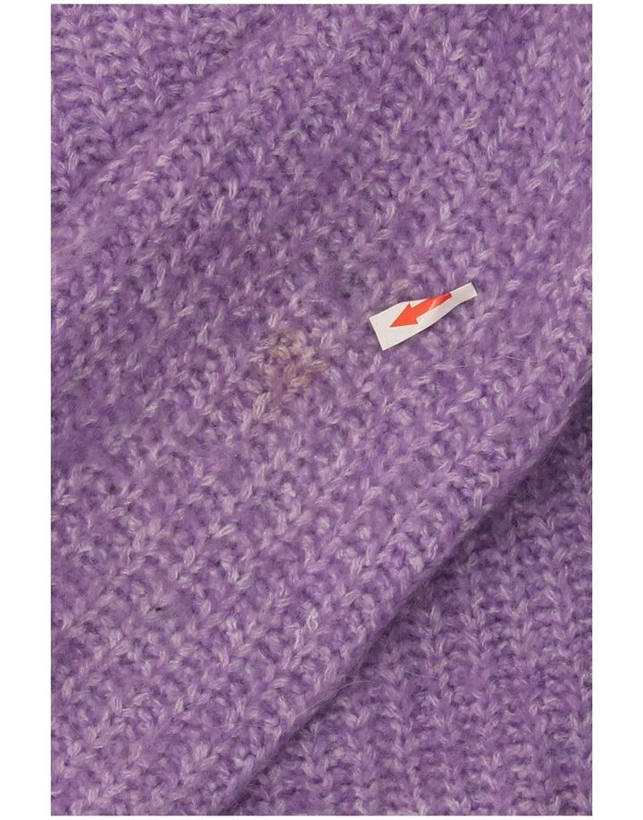 Zara sweater med rund hals til kvinder UK 14 Medium lilla polyester