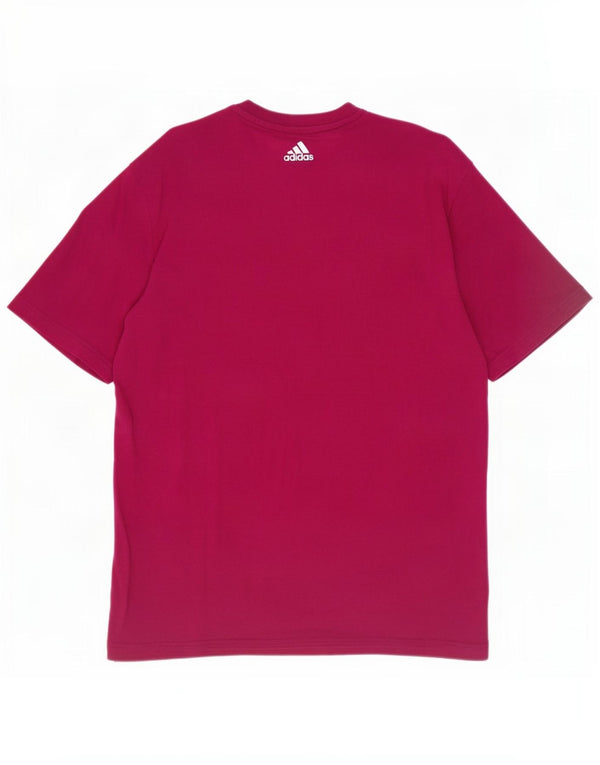 Adidas Herre grafisk T-shirt Top Medium Bourgogne bomuld