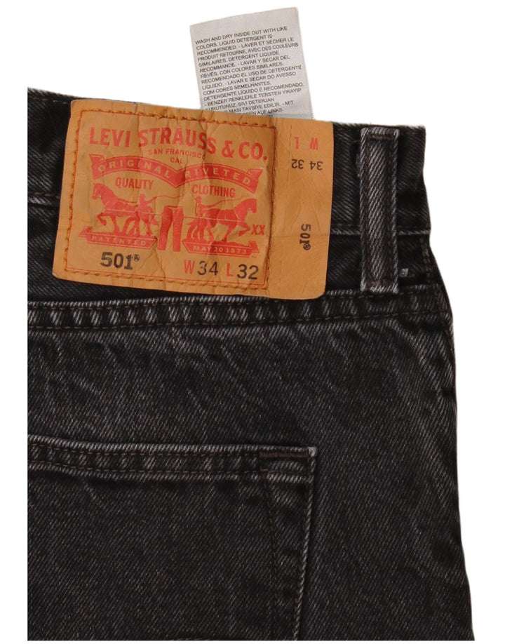 Levi's Herre 501 Straight Jeans W34 L32 Sort