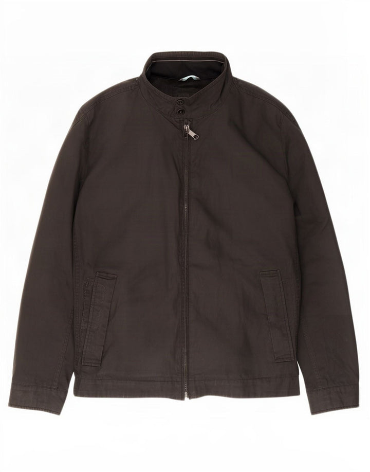 Marks & Spencer Herre Bomber Jacket UK 40 Large Black Cotton