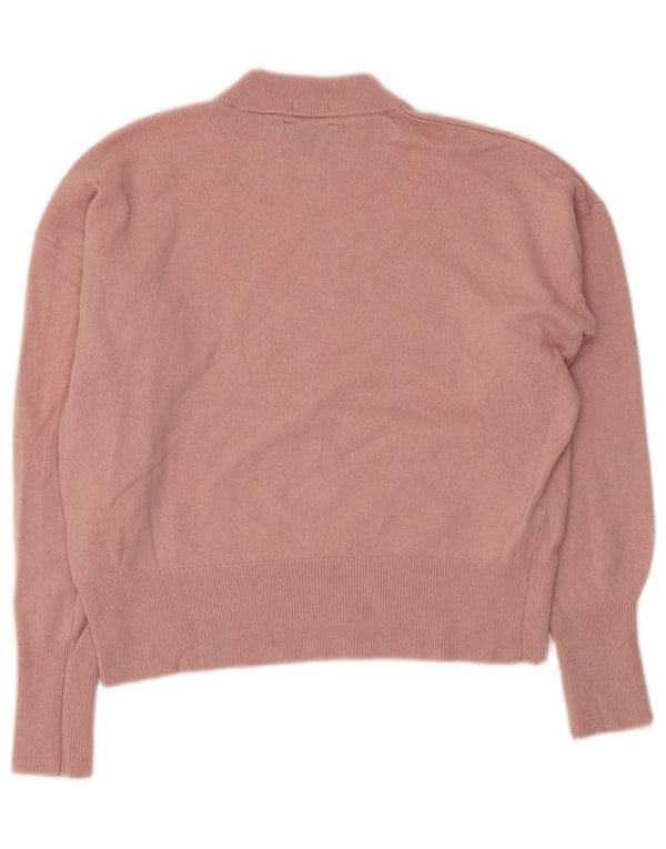 Superdry Womens Crop Oversized Turtle Neck sweater UK 8 Small Pink