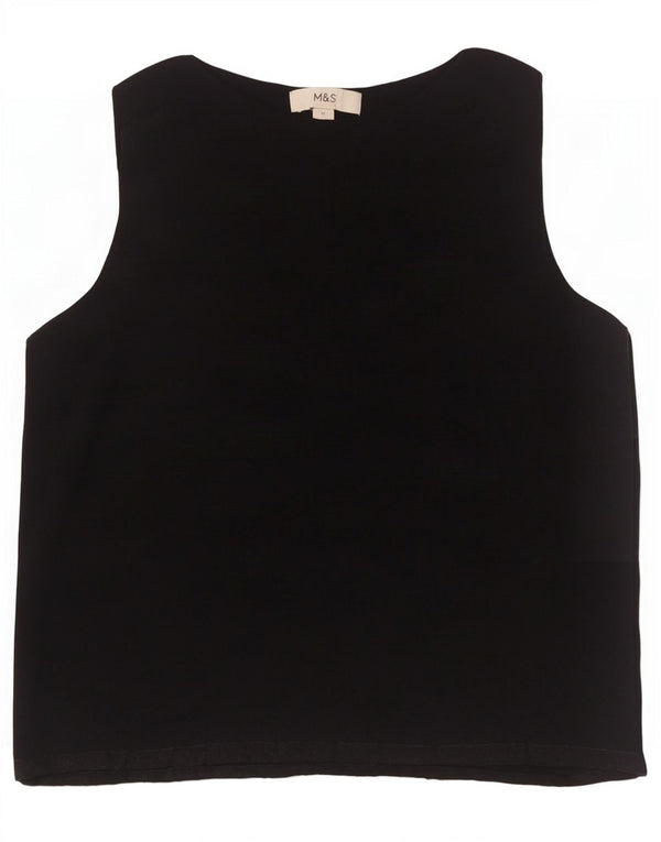 Marks & Spencer Damevest Top UK 12 Medium Black Viscose