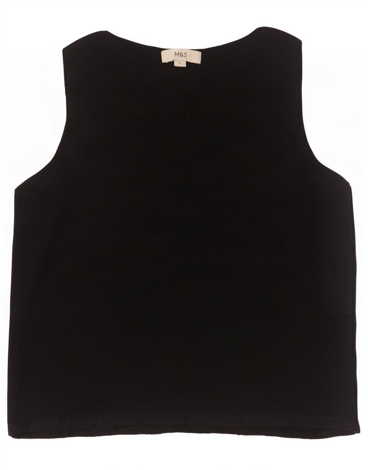 Marks & Spencer Damevest Top UK 12 Medium Black Viscose