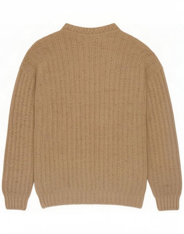 Kappa Herre Loose Fit Boat Neck Jumper Sweater Large Beige Flecked Wool
