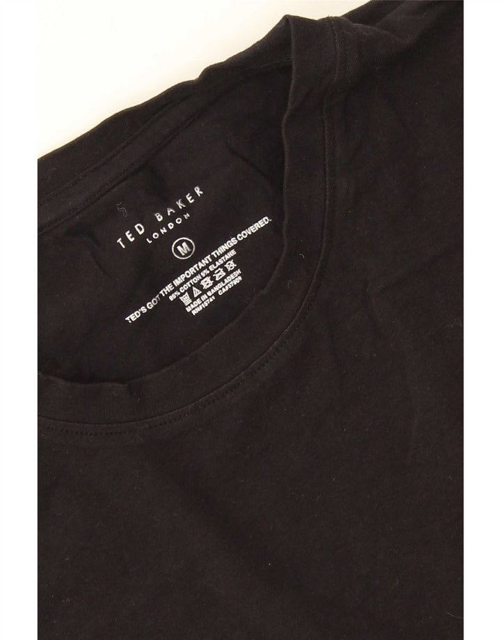 Ted Baker Herre T-Shirt Top Medium Sort Bomuld