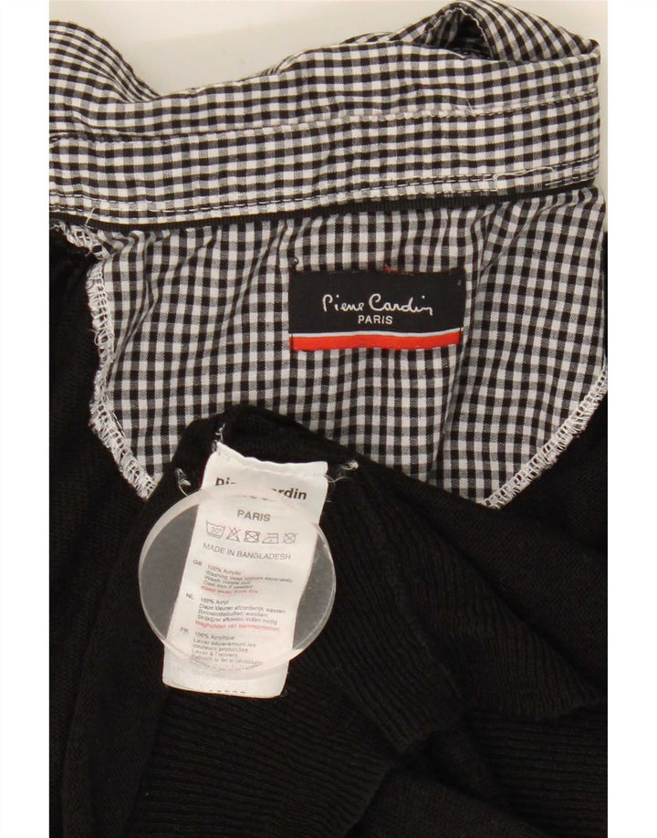 Pierre Cardin Herre V-hals sweater mellem sort ternet akryl