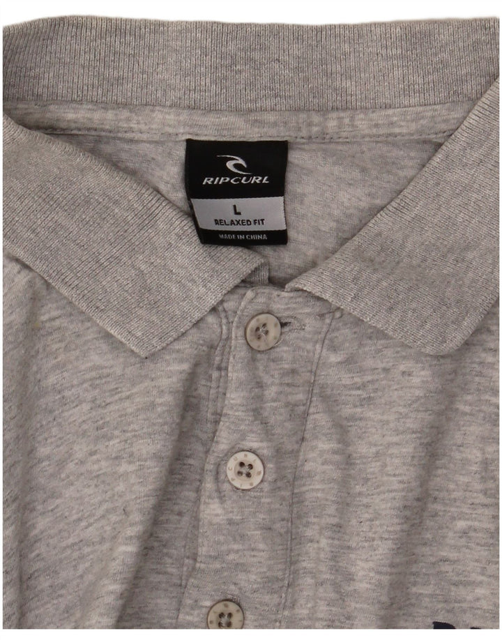 Rip Curl Herre afslappet pasform poloshirt, stor grå stribet