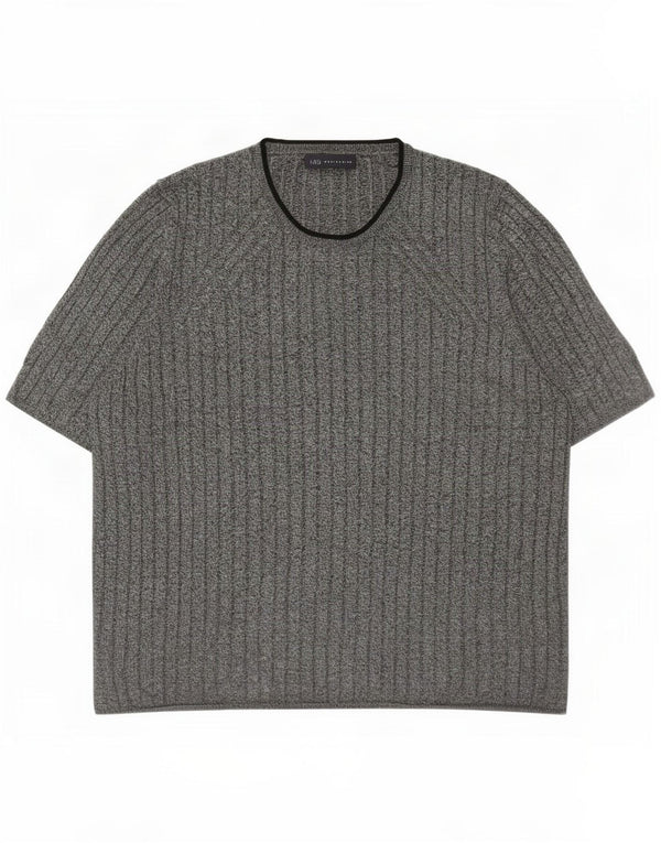 Marks & Spencer T-shirt top til kvinder UK 22 3XL Grå Flecked Viscose