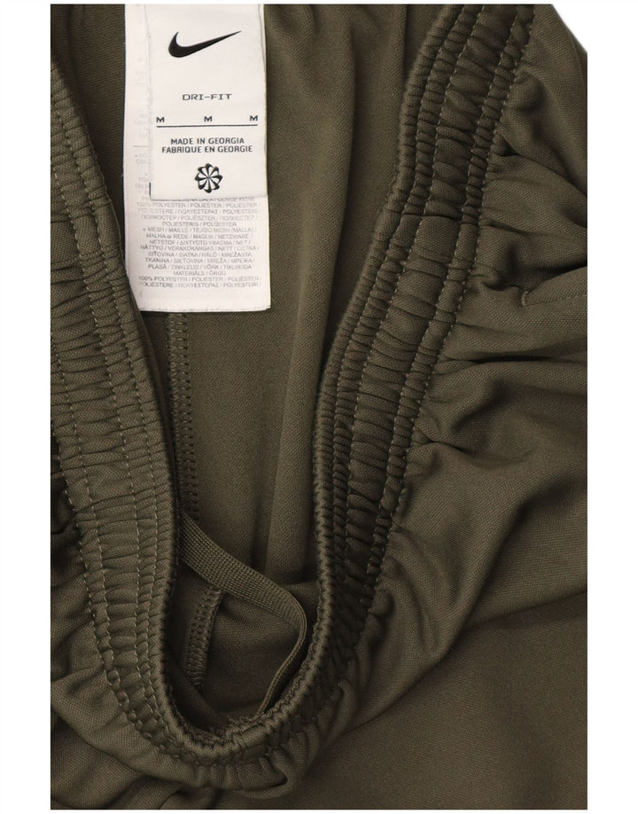 NIKE Mens Tracksuit Trousers Medium  Khaki Colourblock Polyester