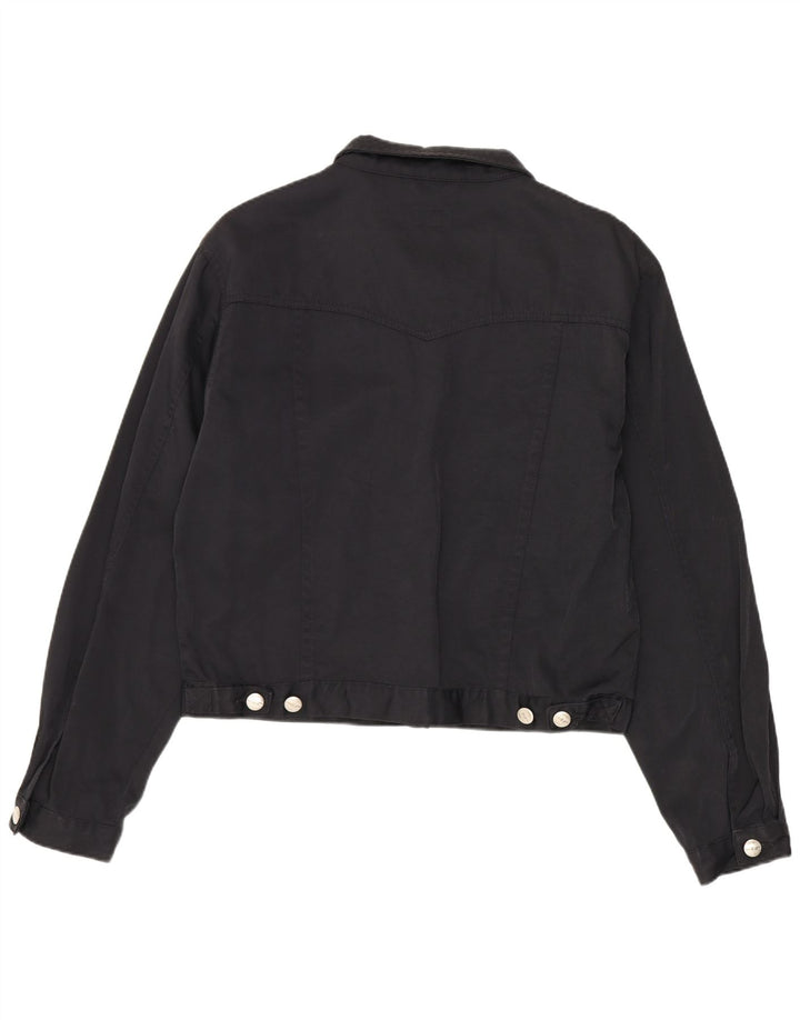 JP COLLECTION Dame Crop Bomber Jacket EU 40 Medium Sort Nylon
