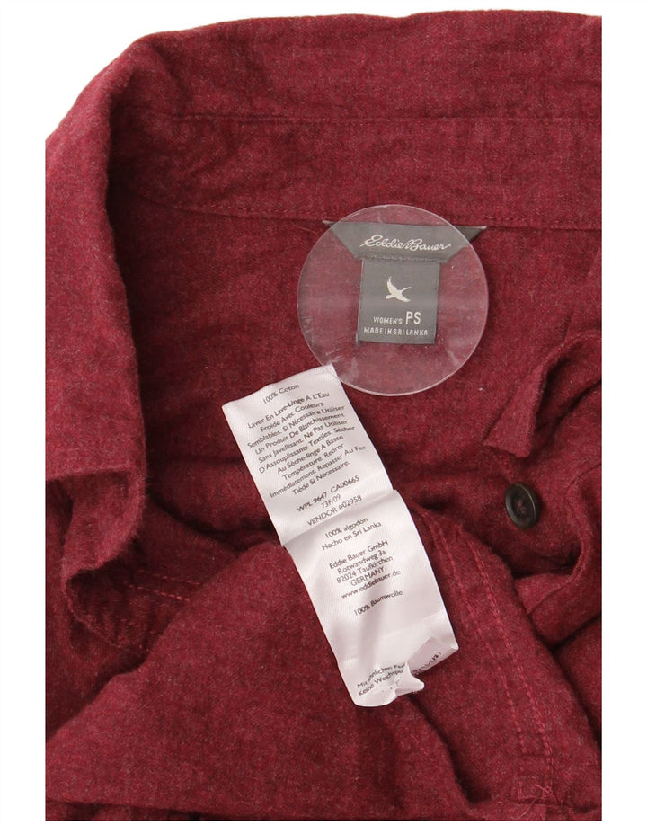 EDDIE BAUER Oversized skjorte til kvinder UK 10 Lille rødbrun bomuld