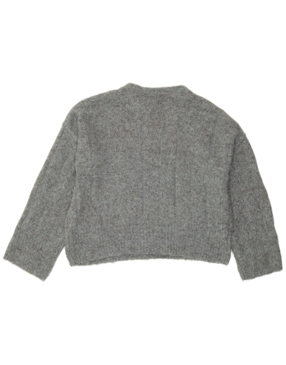 Topshop dame sweater med rund hals i overstørrelse UK 6 XS grå polyester