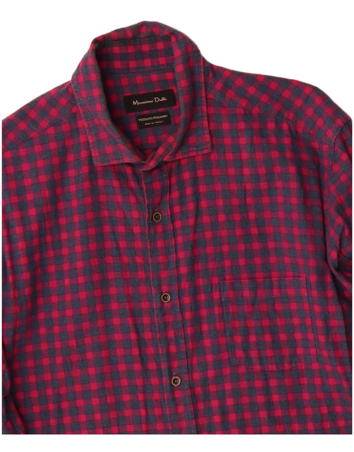 MASSIMO DUTTI Herre flannelskjorte Stor rød Gingham Bomuld