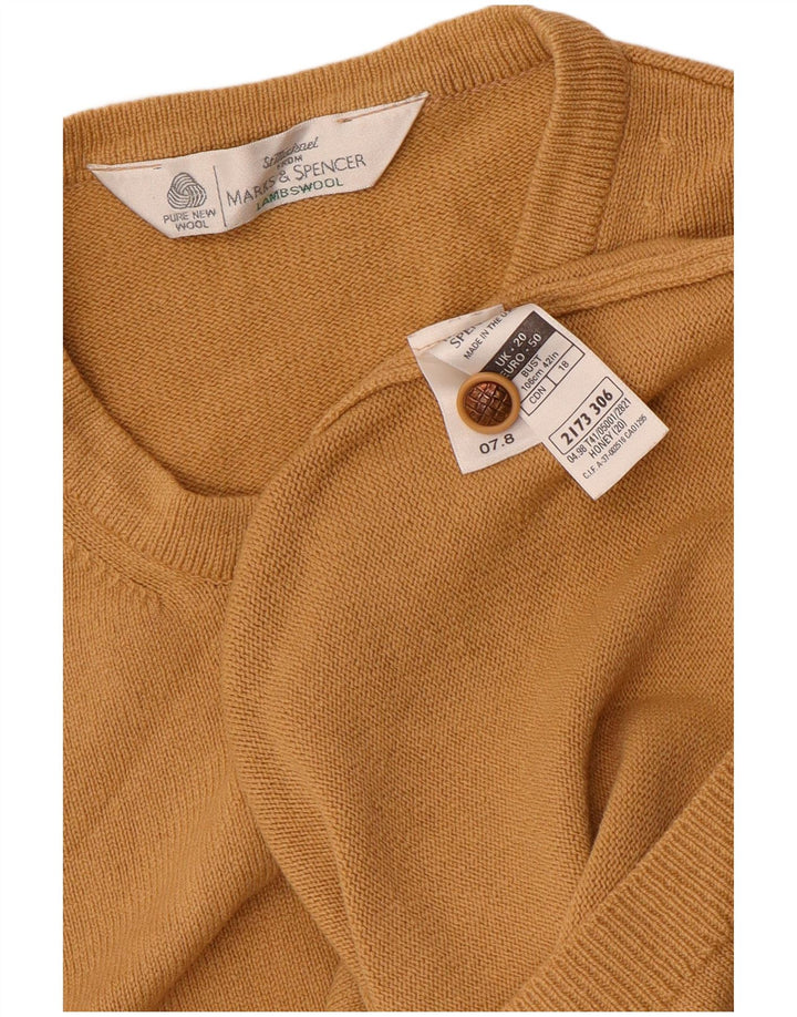 Marks & Spencer Dame Cardigan Sweater UK 20 2XL Beige Uld