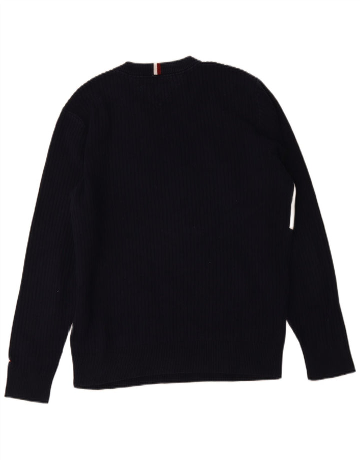 Tommy Hilfiger Herre Crew Neck sweater Medium Navy Blue Colourblock