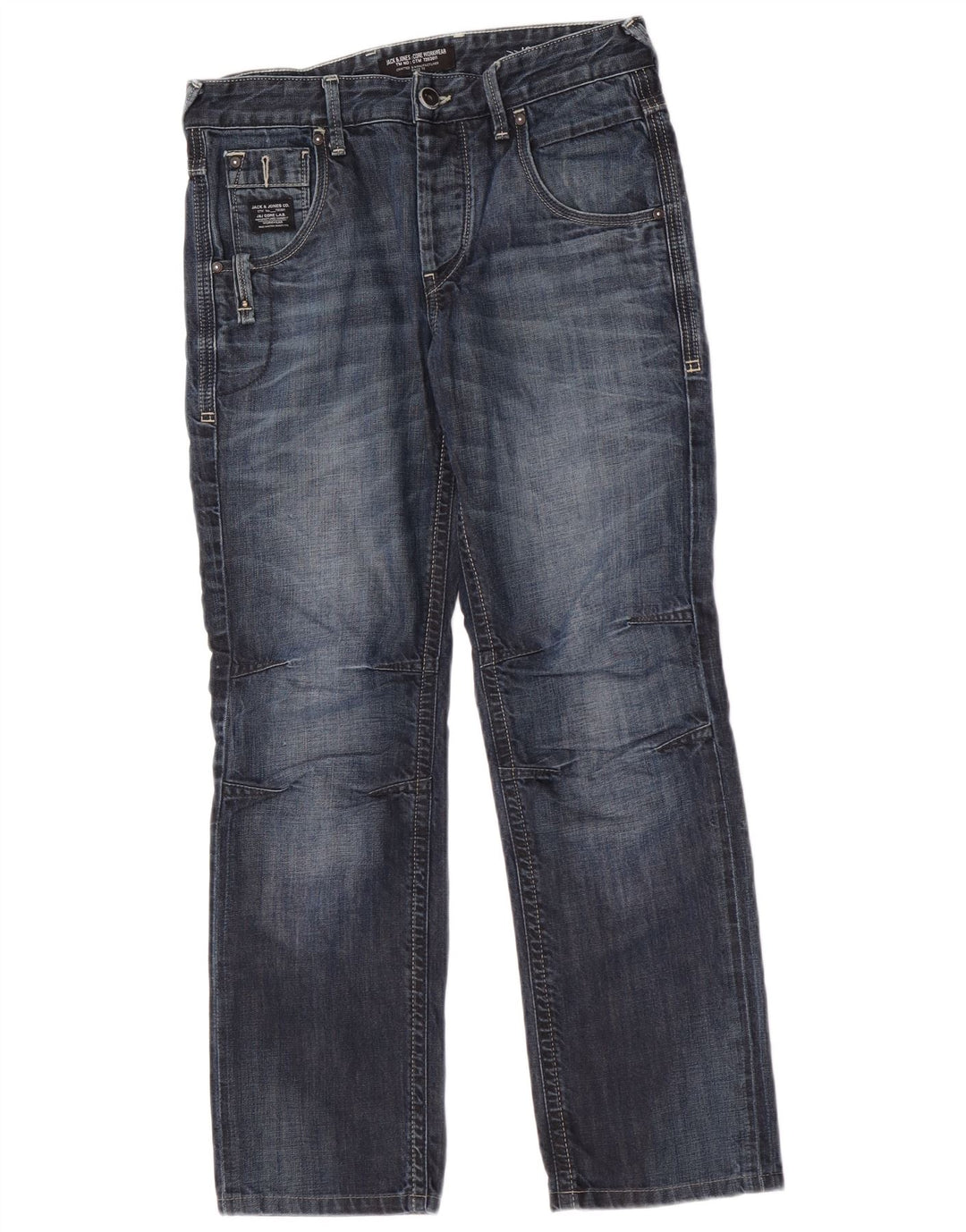 Jack & Jones Straight Jeans til mænd W30 L30 Blå Bomuld
