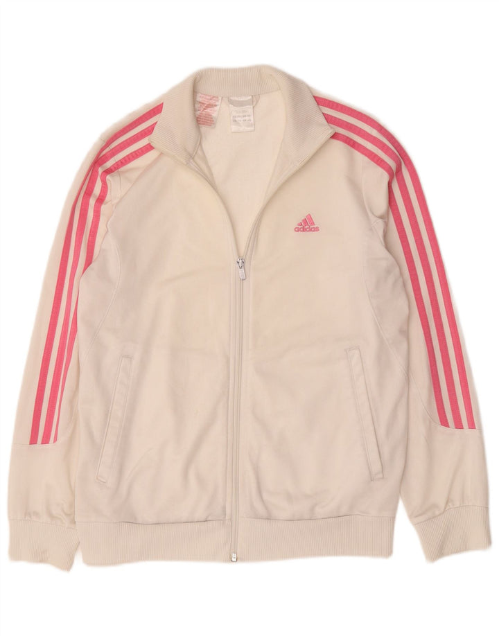 Adidas Pige Træningsdragt Topjakke 13-14 År Hvid Polyester