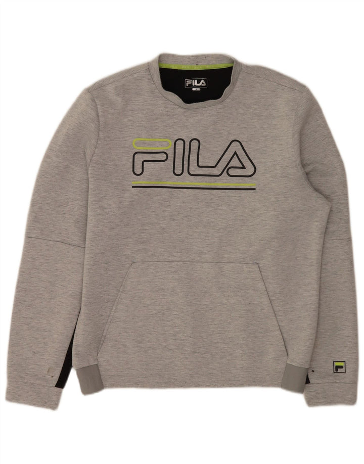 Fila Herre grafisk sweatshirt Jumper Medium Grå Colourblock Polyester