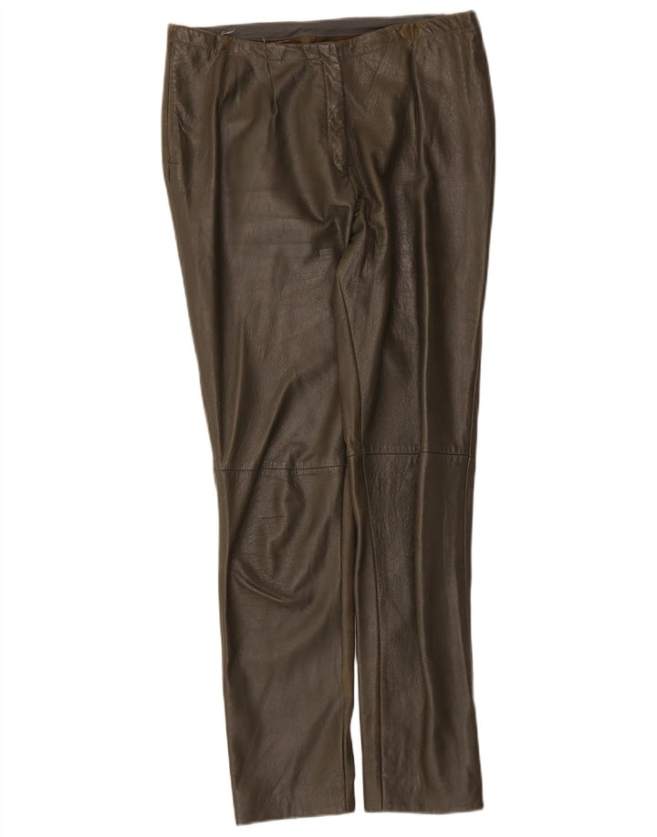 Vintage læderbukser til kvinder W32 L29 Khaki