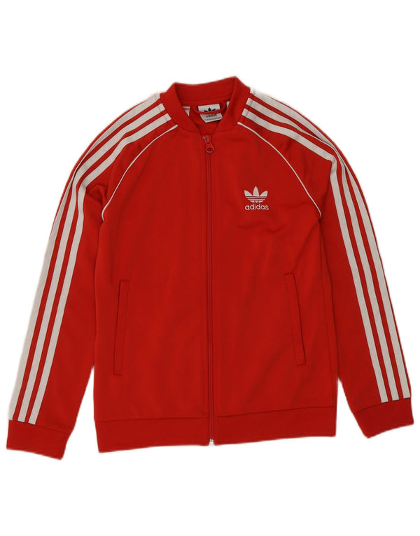 Adidas Drenge Træningsdragt Topjakke 9-10 År Rød Polyester