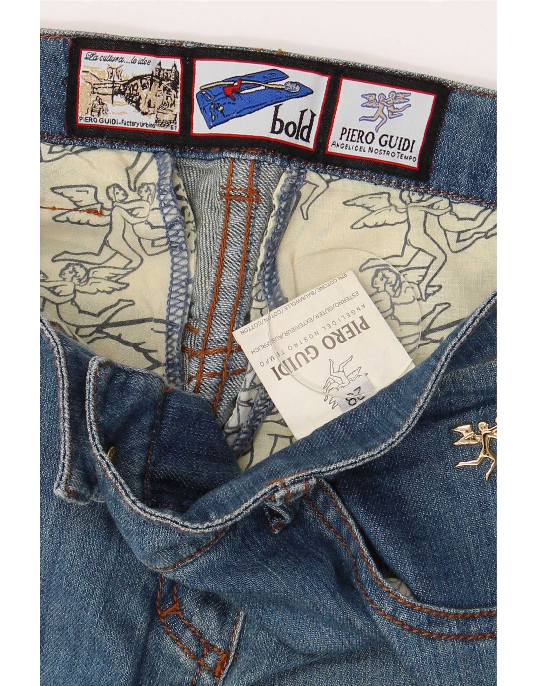 Piero Guidi Dame Slim Jeans W28 L31 Blå Bomuld
