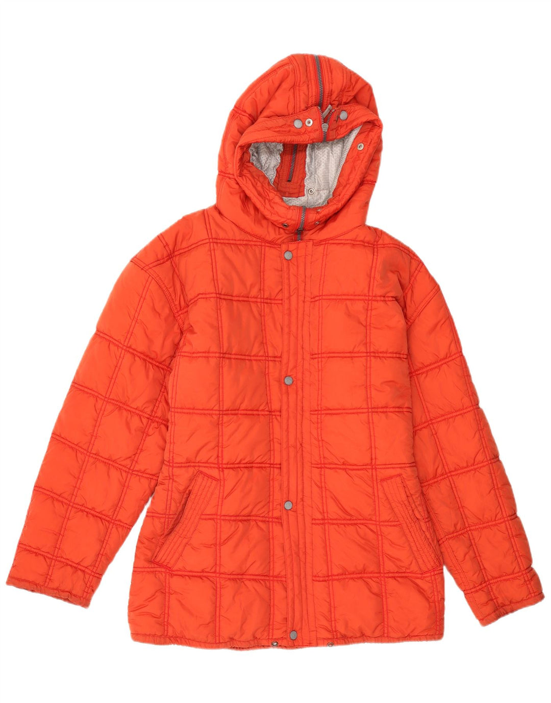 VINTAGE Dame Oversized Hætte Skijakke US 2 XS Rød Nylon