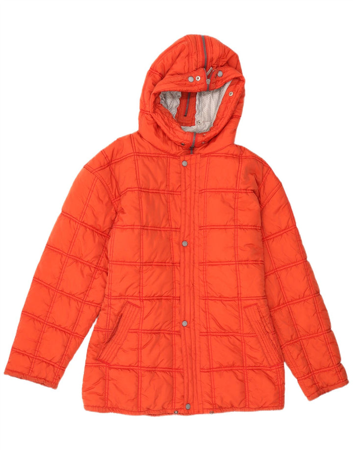 VINTAGE Dame Oversized Hætte Skijakke US 2 XS Rød Nylon