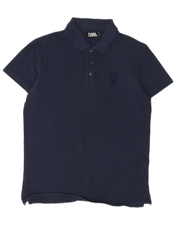 Karl Lagerfeld Mens Polo Shirt XS Navy Blue Cotton